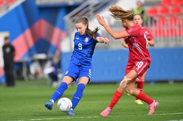 SERBIA U17, U 17 vs DENMARK U17 THIJA SIPKA football U17 national team, Nationalteam Srbia vs Denmark Evropean championship qualification match at sports center FSS, Stara Pazova 22.10.2025 Foto: FOOTBALL, SERBIA U17, DENMARK U17, European Championship, EM, Europameisterschaft QUALIFICATION Stara Pazova Sports center Stara Pazova Serbia Copyright: xMarkoxMetlas xMNxPressx