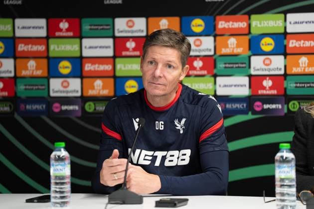 Crystal Palace 22 10 2025. Press and training Crystal Palace manager Oliver Glasner at the Crystal Palace press conference, PK, Pressekonferenz ahead of Crystal Palace v AEK Larnaca in the UEFA Conference League match at at Selhurst Park, London on 23rd October 2025. Editorial use only , Copyright: xStephenxFlynnx PSI-23085-0098