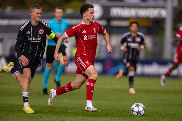 Football - UEFA Youth League - League Phase - Eintracht Frankfurt Under-19 s v Liverpool FC Under-19 s FRANKFURT, GERMANY - Wednesday, October 22, 2025: Liverpool s Kieran Morrison during the UEFA Youth League match between Eintracht Frankfurt Under-19 s and Liverpool FC Under-19 s at Sportpark Dreieich. (Photo by David Rawcliffe Propaganda) FRANKFURT Sportpark Dreieich HESSE GERMANY  Copyright: xDavidxRawcliffex P2025-10-22-Liverpool_U19_Frankfurt_U19-23