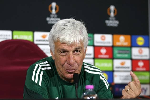 CALCIO - UEFA Europa League - AS Roma - press conference, PK, Pressekonferenz and Training 22.10.2025 Europa League : Conferenza Stampa: Gian Piero Gasperini Zeki Celik Nella foto: Gian Piero Gasperini (Foto Gino Mancini) Rome Italy  Copyright: xIPAxSport ABACAx