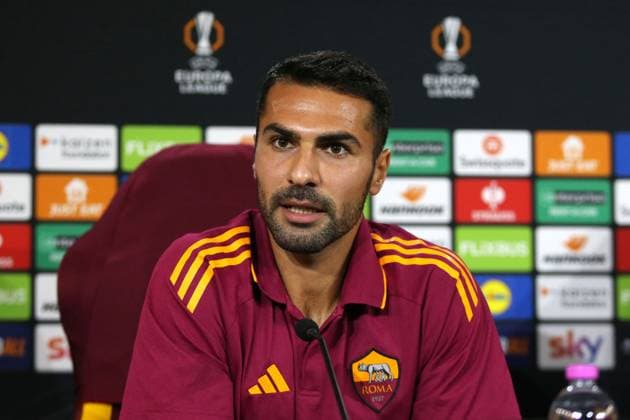 CALCIO - UEFA Europa League - AS Roma - press conference, PK, Pressekonferenz and Training 22.10.2025 Europa League : Conferenza Stampa: Gian Piero Gasperini Zeki Celik Nella foto: Zeki Celik (Foto Gino Mancini) Rome Italy  Copyright: xIPAxSport ABACAx
