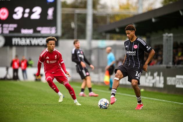 FRANKFURT, GERMANY - 22 OCTOBER, 2025: - UEFA Youth Champions League, match SG Eintracht Frankfurt vs Liverpool FC at Deutsche Bank Park.  Copyright: xx