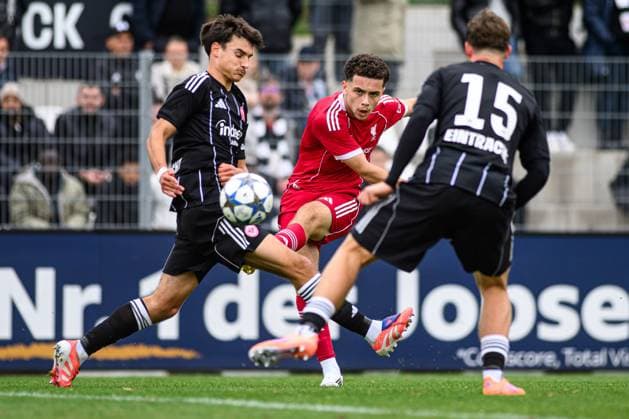 FRANKFURT, GERMANY - 22 OCTOBER, 2025: - UEFA Youth Champions League, match SG Eintracht Frankfurt vs Liverpool FC at Deutsche Bank Park.  Copyright: xx