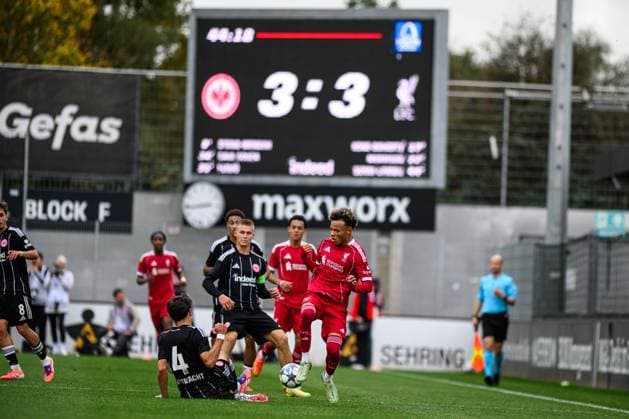 FRANKFURT, GERMANY - 22 OCTOBER, 2025: - UEFA Youth Champions League, match SG Eintracht Frankfurt vs Liverpool FC at Deutsche Bank Park.  Copyright: xx