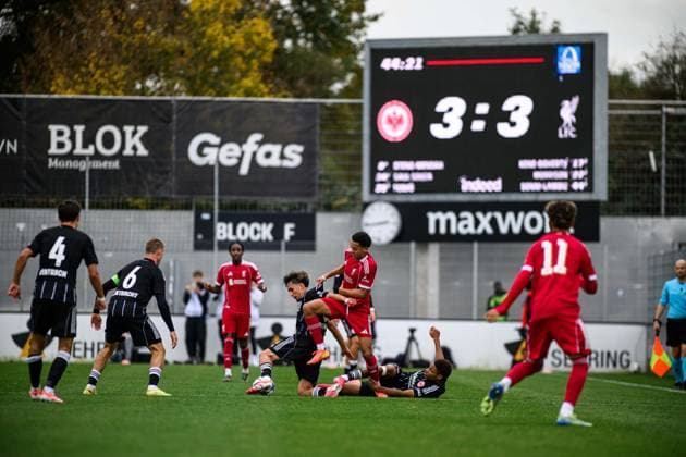 FRANKFURT, GERMANY - 22 OCTOBER, 2025: - UEFA Youth Champions League, match SG Eintracht Frankfurt vs Liverpool FC at Deutsche Bank Park.  Copyright: xx