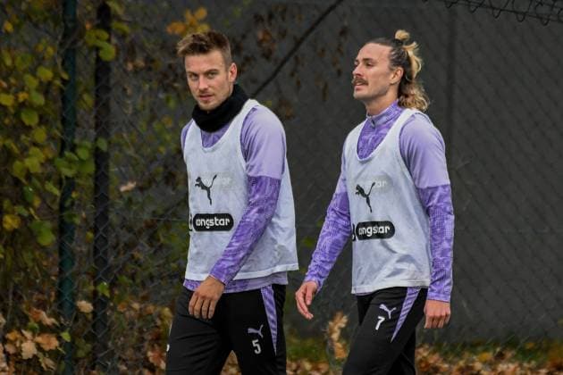 Hauke Wahl Jackson Irvine Pauli walk off the pitch Germany , Hamburg , Training ground at Kollaustrasse , Football , 1 Bundesliga , Training of FC St Pauli