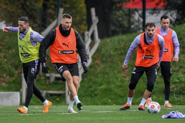 Mathias Pereira Lage Karol Mets Danel Sinani Manolis Saliakas Pauli Germany , Hamburg , Training ground at Kollaustrasse , Football , 1 Bundesliga , Training of FC St Pauli