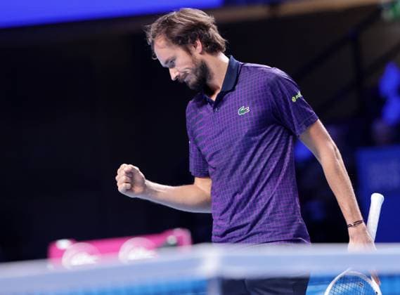 TENNIS - ATP, Tennis Herren Erste Bank Open VIENNA,AUSTRIA,22.OCT.25 - TENNIS - ATP World Tour, Erste Bank Open. Image shows the rejoicing of Daniil Medvedev (RUS).  GEPAxpictures xWalterxLuger