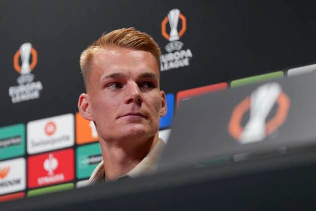Philipp Lienhart SC Freiburg, 03 , Press conference of SC Freiburg before the third Europa League match in the league phase, Press conference, Germany, Football, UEFA Europa League, Matchday 3, 2025 2026, SC Freiburg vs FC Utrecht, 22 10 2025, Press conference of SC Freiburg before the third Europa League match in the league phase, Press conference, Europa Park Stadion, Freiburg, Germany Freiburg Europa Park Stadion Baden Württemberg Germany Copyright: xArnexAmbergx