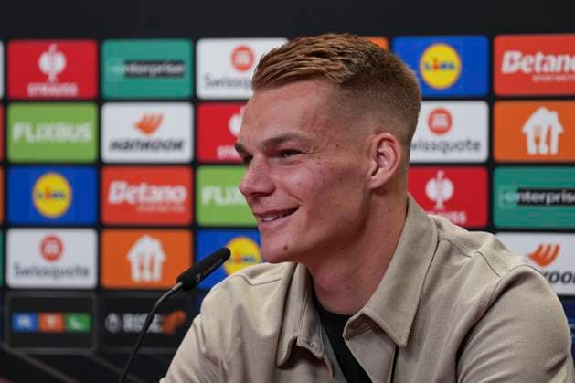 Philipp Lienhart SC Freiburg, 03 , Press conference of SC Freiburg before the third Europa League match in the league phase, Press conference, Germany, Football, UEFA Europa League, Matchday 3, 2025 2026, SC Freiburg vs FC Utrecht, 22 10 2025, Press conference of SC Freiburg before the third Europa League match in the league phase, Press conference, Europa Park Stadion, Freiburg, Germany Freiburg Europa Park Stadion Baden Württemberg Germany Copyright: xArnexAmbergx