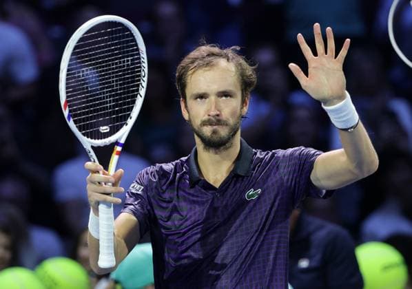 TENNIS - ATP, Tennis Herren Erste Bank Open VIENNA,AUSTRIA,22.OCT.25 - TENNIS - ATP World Tour, Erste Bank Open. Image shows the rejoicing of Daniil Medvedev (RUS).  GEPAxpictures xWalterxLuger