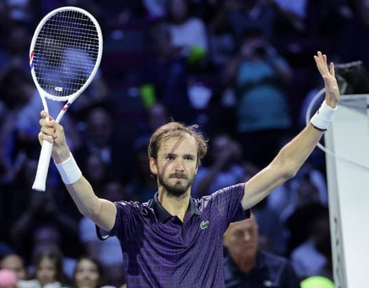 TENNIS - ATP, Tennis Herren Erste Bank Open VIENNA,AUSTRIA,22.OCT.25 - TENNIS - ATP World Tour, Erste Bank Open. Image shows the rejoicing of Daniil Medvedev (RUS).  GEPAxpictures xWalterxLuger