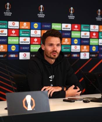 Rangers head coach Danny Röhl during a press conference, PK, Pressekonferenz ahead of tomorrow s Europa League match against SK Brann. Rangers Press Conference - Brann Stadion, Bergen, Lanarkshire, Norway - 22 Oct 2025Bergen Brann Stadion Lanarkshire United Kingdom EDITORIAL USE ONLY  Copyright: xO Rourke RangersxFC Shutterstockx 15567859i