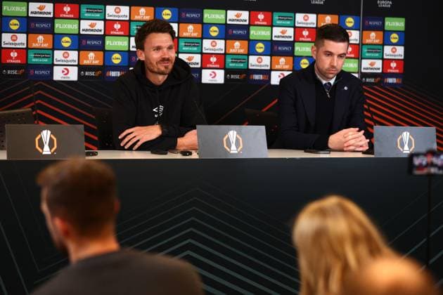 Rangers head coach Danny Röhl during a press conference, PK, Pressekonferenz ahead of tomorrow s Europa League match against SK Brann. Rangers Press Conference - Brann Stadion, Bergen, Lanarkshire, Norway - 22 Oct 2025Bergen Brann Stadion Lanarkshire United Kingdom EDITORIAL USE ONLY  Copyright: xO Rourke RangersxFC Shutterstockx 15567859h