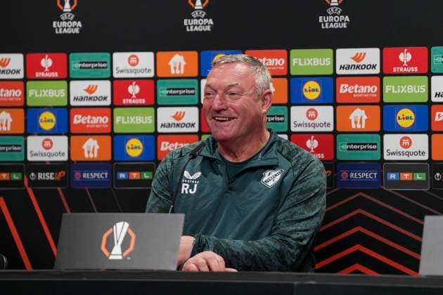 Ron Jans FC Utrecht, Head Coach , FC Utrecht press conference ahead of the third Europa League match in the league phase, Press conference, Germany, Football, UEFA Europa League, Matchday 3, 2025 2026, SC Freiburg vs FC Utrecht, 22 10 2025, FC Utrecht press conference ahead of the third Europa League match in the league phase, Press conference, Europa Park Stadion, Freiburg, Germany Freiburg Europa Park Stadion Baden Württemberg Germany Copyright: xArnexAmbergx