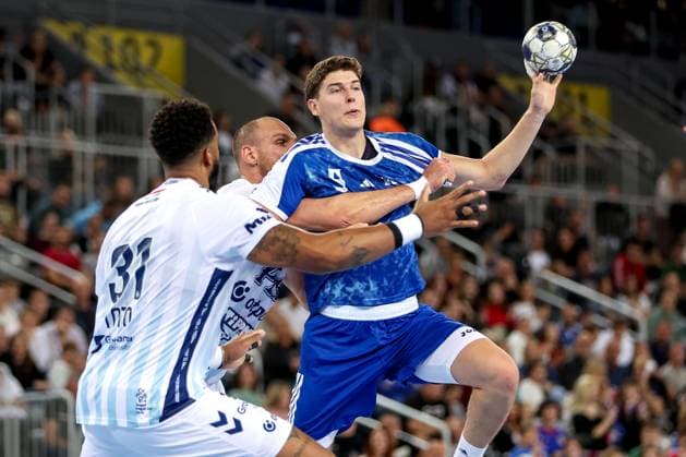HC Zagreb v OTP Bank Pick Szeged: EHF Champions League Luka Lovre Klarica of HC Zagreb in action during the Men s EHF Champions League group B match between HC Zagreb and OTP Bank Pick Szeged at Arena Zagreb on October 22, 2025. in Zagreb, Croatia.  IgorxKralj PIXSELL