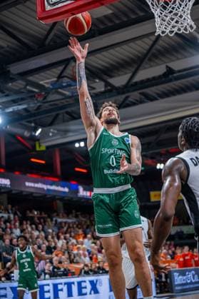 Basketball FIBA Europe Cup, Season 2025 2026, Men, Main round, Group stage, 2 Matchday, 22 10 2025, RASTA Vechta Sporting CP Lisabon Brandon Johns 0 Sporting CP at basketball Vechta RASTA Dome Lower Saxony Germany