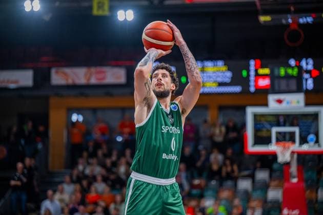 Basketball FIBA Europe Cup, Season 2025 2026, Men, Main Round, Group Stage, Matchday 2, 22 10 2025, RASTA Vechta Sporting CP Lisabon Brandon Johns 0 Sporting CP during the match Vechta RASTA Dome Niedersachsen Germany