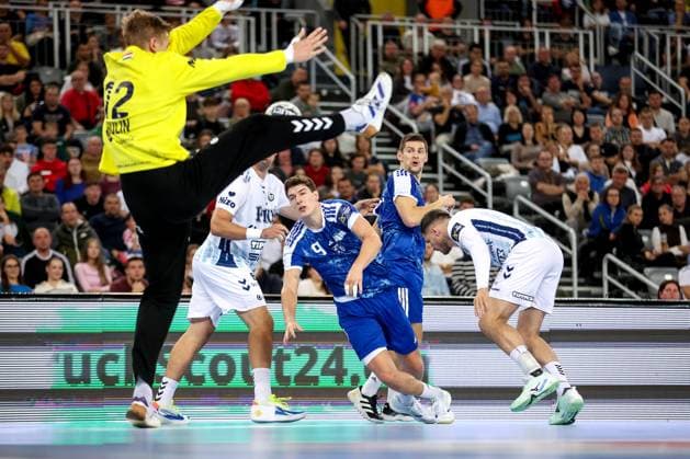 HC Zagreb v OTP Bank Pick Szeged: EHF Champions League Luka Lovre Klarica of HC Zagreb shoots during the Men s EHF Champions League group B match between HC Zagreb and OTP Bank Pick Szeged at Arena Zagreb on October 22, 2025. in Zagreb, Croatia.  IgorxKralj PIXSELL