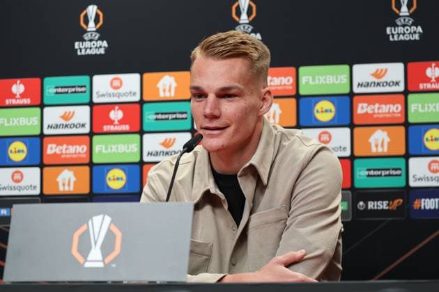 Freiburg, Germany 22 October 2025 Press conference before Europa League match against FC Utrecht 22 10 2025 In the picture Philipp Lienhart SC Freiburg at the press conference before the Europa League match Europapark Stadion Baden Württemberg Copyright: xFotostandx xHettichx