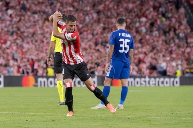 UEFA Champions League Athletic Club vs Qarabag FK Gorka Guruzeta of Athletic Club celebrates after scoring his team s first goal during Champions League 2025 26 League phase match between Athletic Club and Qarabag FK at San mames stadium. Bilbo (Basque Country). October 22, 2025. (Gari Garaialde Bostok Photo) Bilbao Bizkaia Spain Editorial Use Only  Copyright: xGarikoitzxGaraialdex xBostokxPhotox Bostok Photo GarixGaraialdex GG2510220473
