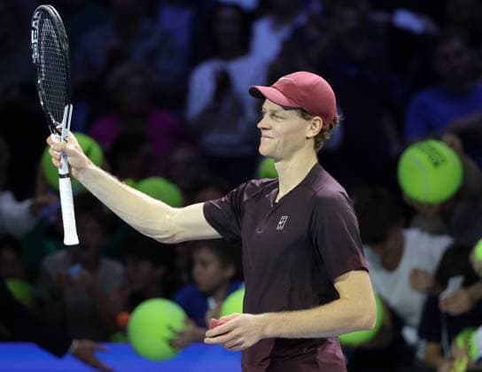 TENNIS - ATP, Tennis Herren Erste Bank Open VIENNA,AUSTRIA,22.OCT.25 - TENNIS - ATP World Tour, Erste Bank Open. Image shows the rejoicing of Jannik Sinner (ITA).  GEPAxpictures xWalterxLuger