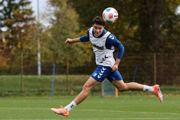Max Geschwill 1 FC Magdeburg,28 2 Soccer Bundesliga Season 2025 2026 Training 1 FC Magdeburg at the Avnet Arena in Magdeburg Soccer,Man,Men,Germany,22 10 2025