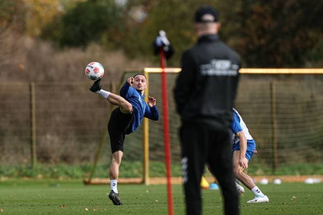 Baris Atik 1 FC Magdeburg,23 2 Soccer Bundesliga Season 2025 2026 Training 1 FC Magdeburg at the Avnet Arena in Magdeburg Soccer,Man,Men,Germany,22 10 2025