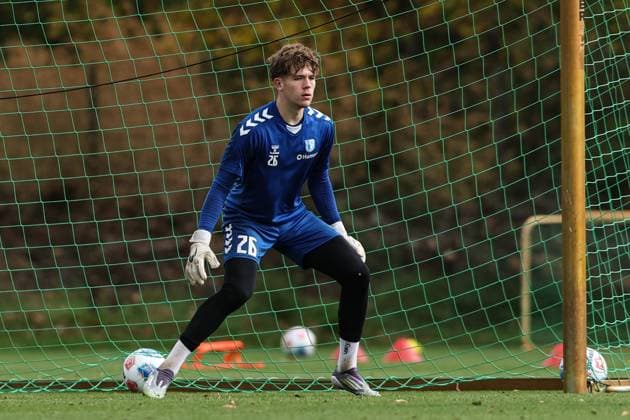 Goalkeeper Tjark Möbius 1 FC Magdeburg 2 Soccer Bundesliga Season 2025 2026 Training 1 FC Magdeburg at the Avnet Arena in Magdeburg Soccer,Man,Men,Germany,22 10 2025