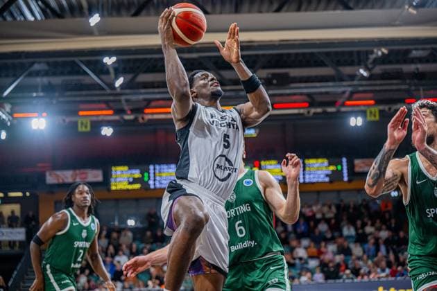 Basketball FIBA Europe Cup, Season 2025 2026, Men, Main Round, Group Stage, 2 Matchday, 22 10 2025, RASTA Vechta Sporting CP Lisabon TJ Bamba 5 RASTA Vechta at Korbleger Vechta RASTA Dome Niedersachsen Germany