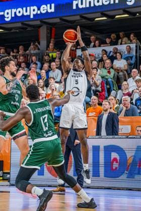 Basketball FIBA Europe Cup, Season 2025 2026, Men, Main Round, Group Stage, 2 Matchday, 22 10 2025, RASTA Vechta Sporting CP Lisabon TJ Bamba 5 RASTA Vechta at Jumpshot Vechta RASTA Dome Niedersachsen Germany