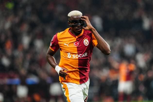 Galatasaray v Bodo Glimt - UEFA Champions League ISTANBUL, TURKIYE - OCTOBER 22: Victor Osimhen (45) of Galatasaray celebrates after scoring a goal during the UEFA Champions League third-week football match between Galatasaray and Bodo Glimt at RAMS Park in Istanbul, Turkiye on October 22, 2025. Bunyamin Celik Anadolu Istanbul Turkey. Editorial use only. Please get in touch for any other usage.  Copyright: x2025xAnadoluxBunyaminxCelikx
