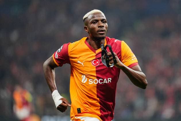 Galatasaray v Bodo Glimt - UEFA Champions League ISTANBUL, TURKIYE - OCTOBER 22: Victor Osimhen (45) of Galatasaray celebrates after scoring a goal during the UEFA Champions League third-week football match between Galatasaray and Bodo Glimt at RAMS Park in Istanbul, Turkiye on October 22, 2025. Bunyamin Celik Anadolu Istanbul Turkey. Editorial use only. Please get in touch for any other usage.  Copyright: x2025xAnadoluxBunyaminxCelikx
