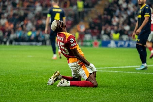 Galatasaray A.S. v FK Bodo Glimt - UEFA Champions League 2025 26 League Phase MD3 Victor Osimhen of Galatasaray SK reacts during the UEFA Champions League match between Galatasaray and Bodo Glimt at the Rams Park in Istanbul, Turkey, on October 22, 2025. Istanbul Istanbul Turkey  Copyright: xYagizxGurtugx originalFilename:gurtug-galatasa251022_npWjp.jpg