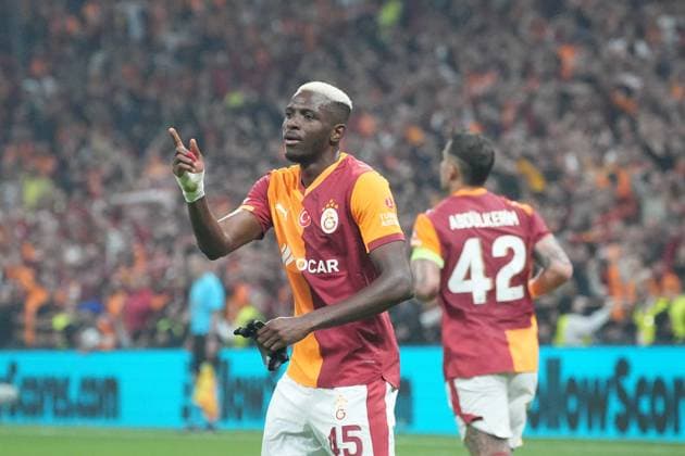 Victor Osimhen of Galatasaray celebrates his goal during the UEFA Champions League league phase match between Galatasaray SK and FK Bodo Glimt in Istanbul, Turkey, 22 October 2025. ( Copyright: DepoxPhotos 18868813