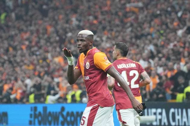 Victor Osimhen of Galatasaray celebrates his goal during the UEFA Champions League league phase match between Galatasaray SK and FK Bodo Glimt in Istanbul, Turkey, 22 October 2025. ( Copyright: DepoxPhotos 18868815