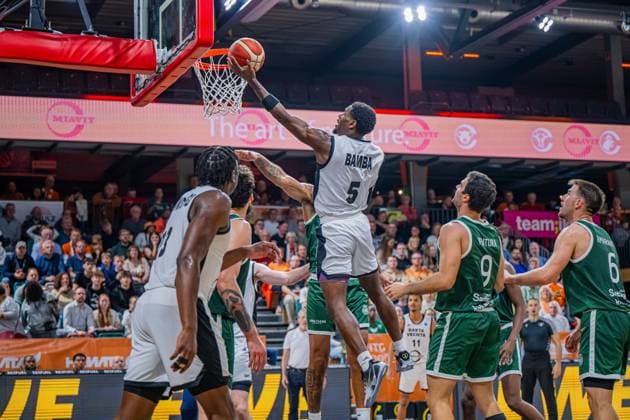 Basketball FIBA Europe Cup, Season 2025 2026, Men, Main Round, Group Stage, 2 Matchday, 22 10 2025, RASTA Vechta Sporting CP Lisabon TJ Bamba 5 RASTA Vechta at Korbleger Vechta RASTA Dome Niedersachsen Germany