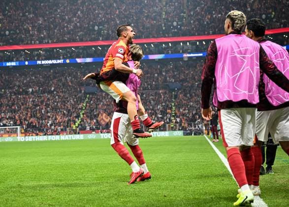 Galatasaray v Bodo Glimt - UEFA Champions League ISTANBUL, TURKIYE - OCTOBER 22: Yunus Akgun of Galatasaray celebrates after a goal during the UEFA Champions League third-week football match between Galatasaray and Bodo Glimt at RAMS Park in Istanbul, Turkiye on October 22, 2025. Elif Öztürk Anadolu Istanbul Turkey. Editorial use only. Please get in touch for any other usage.  Copyright: x2025xAnadoluxElifxÖztürkx