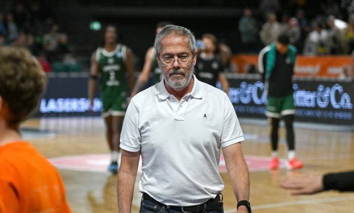 Luis Magalhaes Sporting CP, Coach RASTA Vechta vs Sporting CP , Basketball, FIBA European Cup, Matchday 2, Season 2025 2026, 22 10 2025, RASTA Vechta vs Sporting CP, Basketball, FIBA European Cup, Matchday 2, Season 2025 2026, 22 10 2025 Vechta Copyright: xEibner-Pressefoto RobertxGertzenx EP_RGN