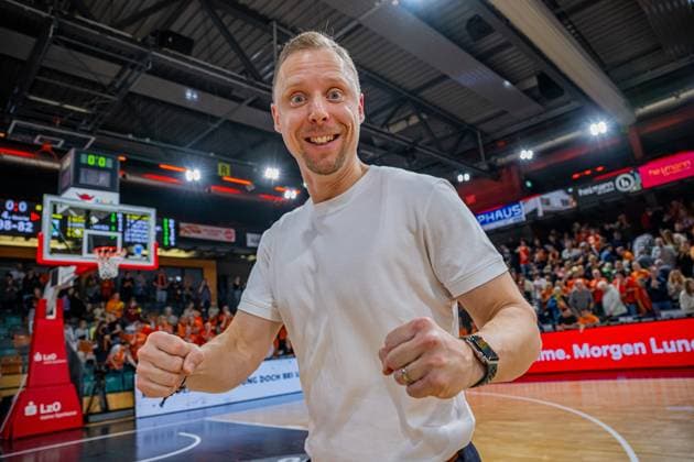 Basketball FIBA Europe Cup, Season 2025 2026, Men, Main round, Group stage, 2 Matchday, 22 10 2025, RASTA Vechta Sporting CP Lisabon Christian Held Head Coach RASTA Vechta after the game Vechta RASTA Dome Lower Saxony Germany