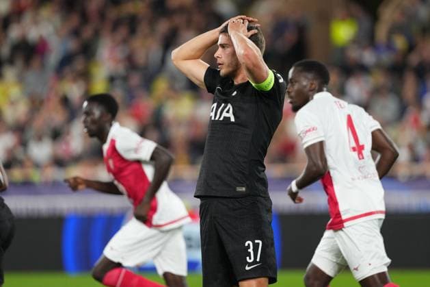 Micky van de Ven of Tottenham reacts after his header is saved Monaco v Tottenham Hotspur, UEFA Champions League, Group Stage, Football, Stade Louis II, Monaco - 22 Oct 2025Monaco Stade Louis II Monaco EDITORIAL USE ONLY No use with unauthorised audio, video, data, fixture lists, club league logos or live services. Online in-match use limited to 120 images, no video emulation. No use in betting, games or single club league player publications. Copyright: xDavexWinter Shutterstockx 15552361an
