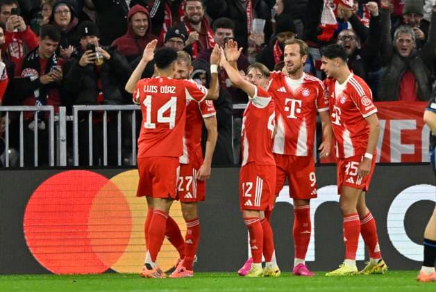 GOAL for 2 0 Harry Kane FC Bayern Muenchen FCB 09 Goal celebration Konrad Laimer FC Bayern Muenchen FCB 27 Aleksandar Pavlovic FC Bayern Muenchen FCB 45 Luis Diaz FC Bayern Muenchen FCB 14 Aleksandar Pavlovic FC Bayern Muenchen FCB 45 FC Bayern Muenchen FCB vs Club Brugge FC Bruegge FCB 45 FC Bayern Muenchen FCB vs Club Brugge FC Bruegge Matchday 03 22 10 2025 DFL REGULATIONS PROHIBIT ANY USE OF PHOTOGRAPHS AS IMAGE SEQUENCES AND OR QUASI VIDEO FC Bayern Muenchen FCB vs Club Brugge FC Bruegge