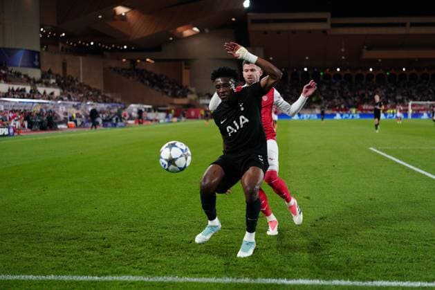 Mohammed Kudus of Tottenham and Caio Henrique of Monaco Monaco v Tottenham Hotspur, UEFA Champions League, Group Stage, Football, Stade Louis II, Monaco - 22 Oct 2025Monaco Stade Louis II Monaco EDITORIAL USE ONLY No use with unauthorised audio, video, data, fixture lists, club league logos or live services. Online in-match use limited to 120 images, no video emulation. No use in betting, games or single club league player publications. Copyright: xDavexWinter Shutterstockx 15552361as