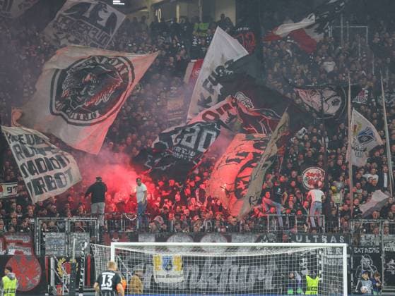 The fans of Eintracht Frankfurt UEFA Champions League, Matchday 3 Eintracht Frankfurt FC Liverpool on 22 10 25 at Deutsche Bank Park, Frankfurt Frankfurt Deutsche Bank Park Frankfurt Germany Copyright: xAlfioxMarinox