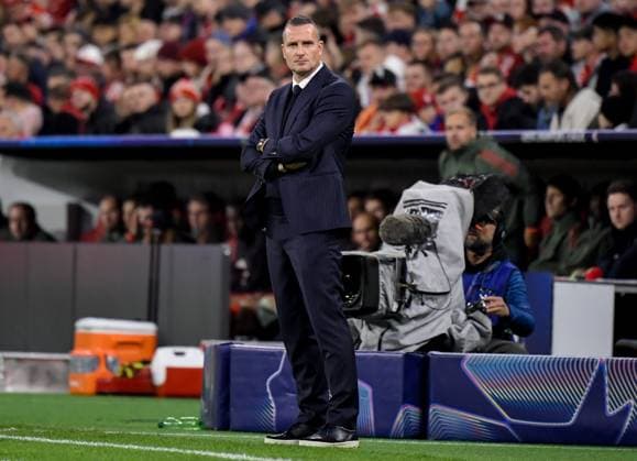 22 10 2025, xemx, Football UEFA Champions League, FC Bayern Muenchen Club Bruges v l Head Coach Nicky Hayen Club Bruges DFL DFB REGULATIONS PROHIBIT ANY USE OF PHOTOGRAPHS as IMAGE SEQUENCES and or QUASI VIDEO Muenchen