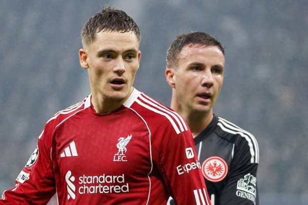 Florian Wirtz Liverpool FC, 07 and Mario Götze, Gotze Eintracht Frankfurt, 27 , Germany, UEFA Champions League, Matchday 3, 2025 2026, Eintracht Frankfurt vs Liverpool FC, 22 10 2025, Frankfurt Stadion, Frankfurt, Germany Frankfurt Frankfurt Stadion Hessen Germany Copyright: xGrantxHubbsx