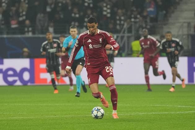 Ex-Frankfurt player Hugo Ekitike Liverpool FCs solo effort to equalize Frankfurt 1-1 22 10 2025 Eintracht Frankfurt v Liverpool FC, Deutsche Bank Park, UEFA Champions League