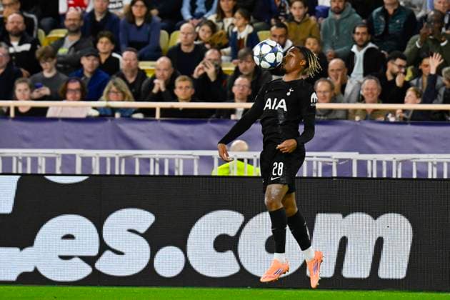 FOOTBALL : AS Monaco VS Tottenham Hotspur FC - UEFA Champions League - 22 10 2025 Wilson Odobert (TOT) - Champions League match between AS Monaco and Tottenham Hotspur FC on October 22, 2025 at the Louis II Stadium in Monaco. MonacoMonaco  Copyright: xWilliamxCannarellax