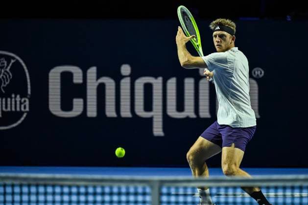 22nd October 2025; St. Jakobshalle, Basel, Switzerland; 2025 ATP, Tennis Herren Swiss Indoor Tennis Day 4; Alejandro Davidovich Fokina (ESP) in action during the match against Jenson Brooksby (USA) in the second round  DavidxEmm