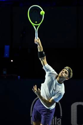 22nd October 2025; St. Jakobshalle, Basel, Switzerland; 2025 ATP, Tennis Herren Swiss Indoor Tennis Day 4; Alejandro Davidovich Fokina (ESP) in action during the match against Jenson Brooksby (USA) in the second round  DavidxEmm
